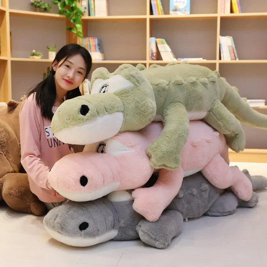 Floroux - Jouet en peluche crocodile mignon pour les enfants à câliner et à jouer