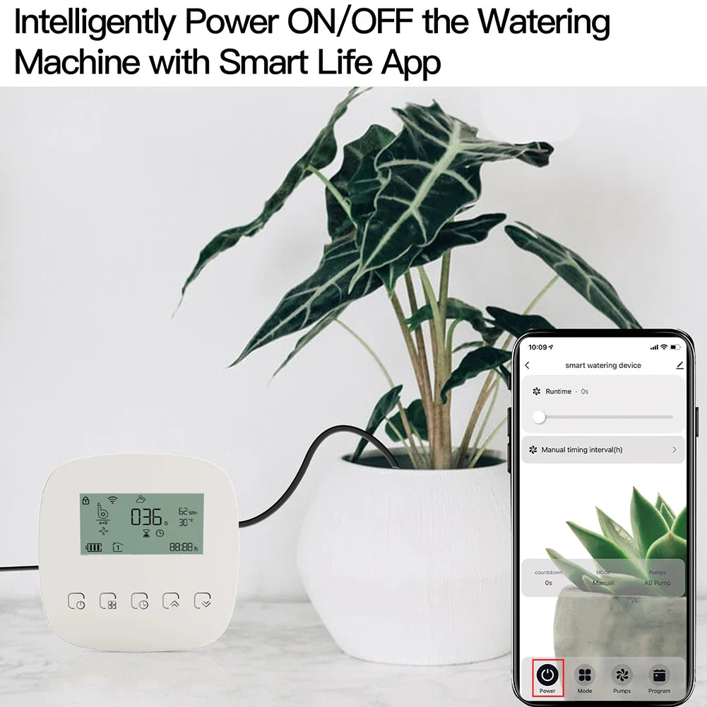 Tuya Smart Water Pump Timer - Contrôle d'arrosage par irrigation micro-goutte WiFi via les applications SmartLife Google Alexa