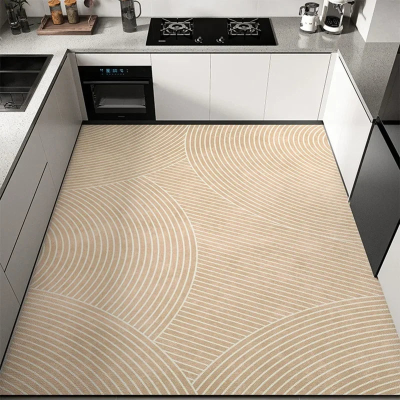 Tapis de cuisine moderne en PVC – Tapis de sol imperméable et résistant à l'huile pour une décoration intérieure élégante