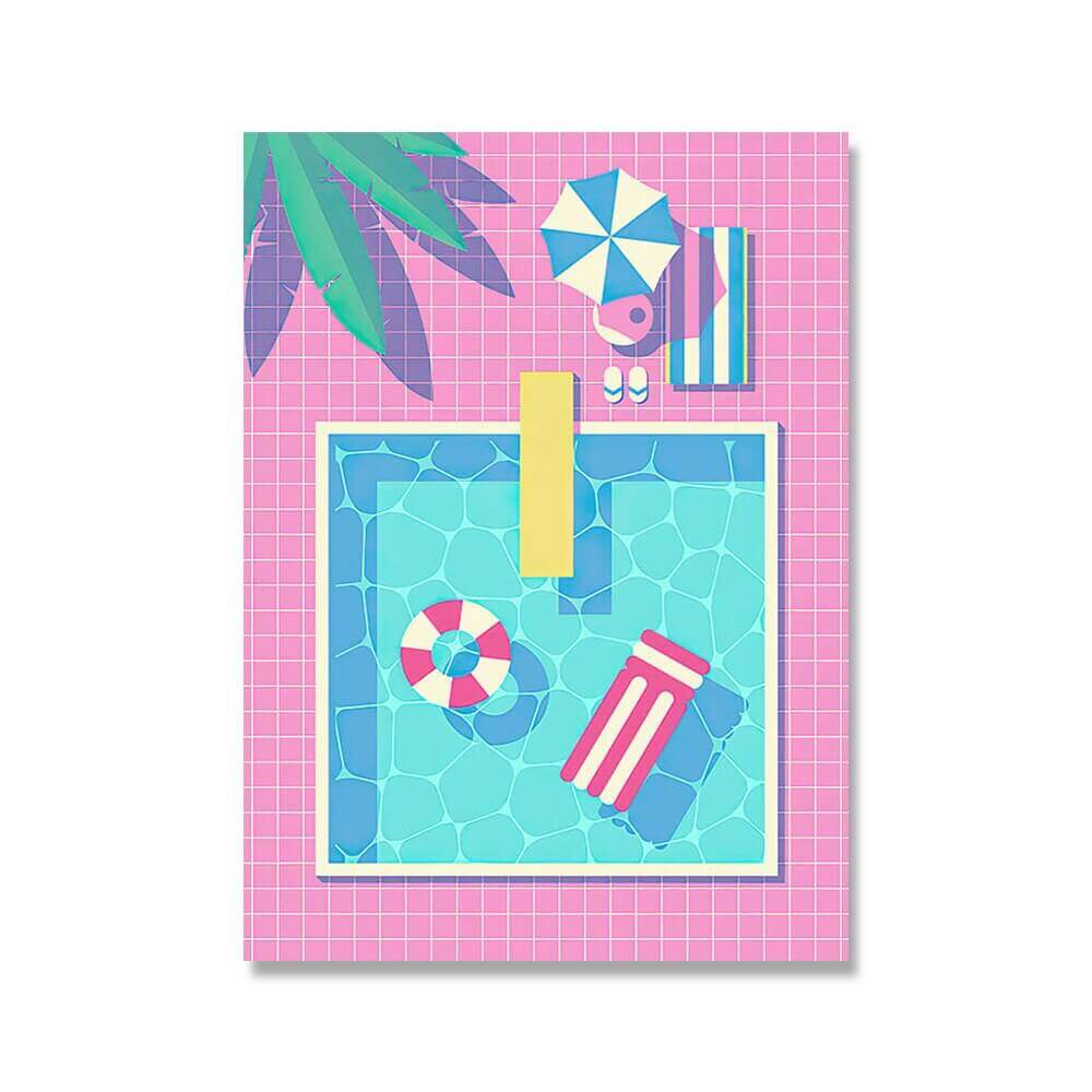 Affiche en toile PoP Art de piscine bleue