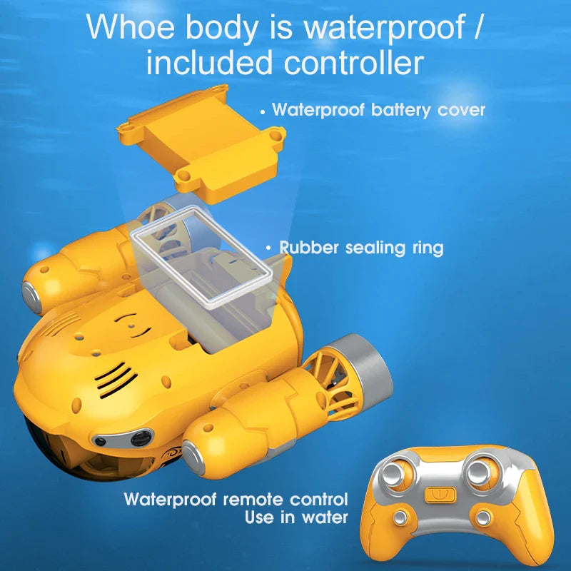 Bateau à moteur télécommandé étanche avec doubles hélices - Amusant bateau à vapeur RC pour enfants, jouet parfait pour la piscine