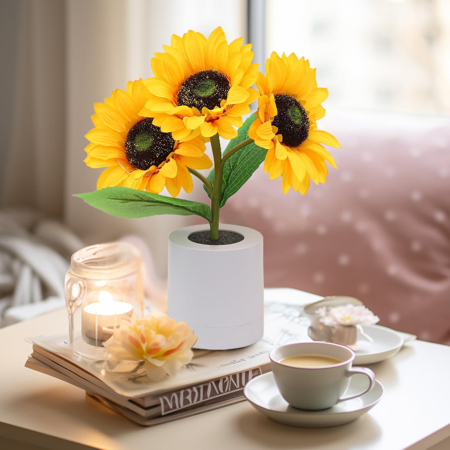 Floroux – Lampe de table LED fleurs rayonnantes pour une pièce confortable et stylée