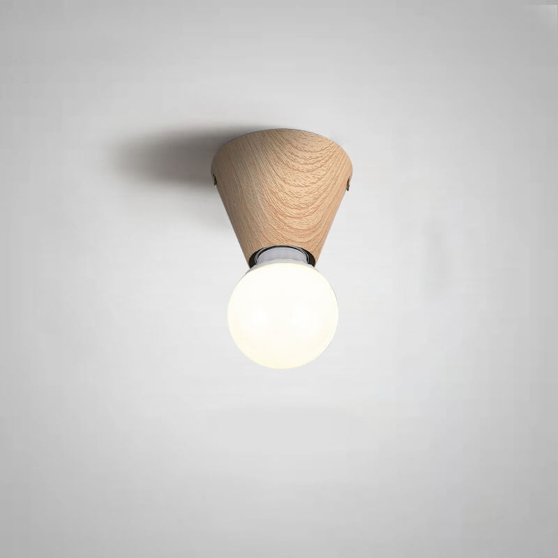 Floroux ZenGlow Minimalisme Japonais LED Luminaire de Plafond | Aspect Bois | Design en Verre | Forme Ronde | Montage Encastré | Éclairage Stylé