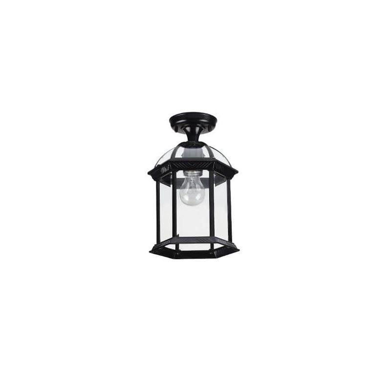 Floroux Outdoor Ceiling Light | Waterproof | Hexagonal Design | Semi-Recessed Mounting