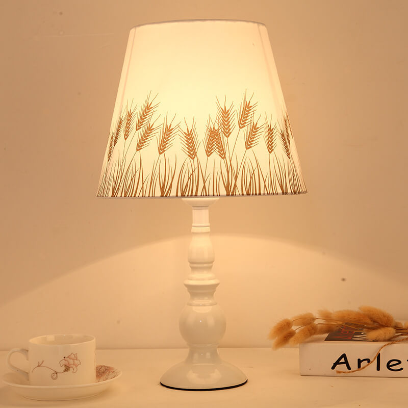 Floroux Lampe de Table Exclusive avec Abat-jour en Tissu | Motif Floral | Design de Vase | Fonction de Dimming LED | Éclairage Élégant pour la Maison