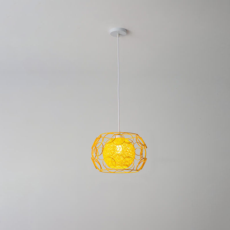 Floroux Creative Pendant Light in Hemp Weaving | Modern Design | Unique Bright Accent | Suspension for Home