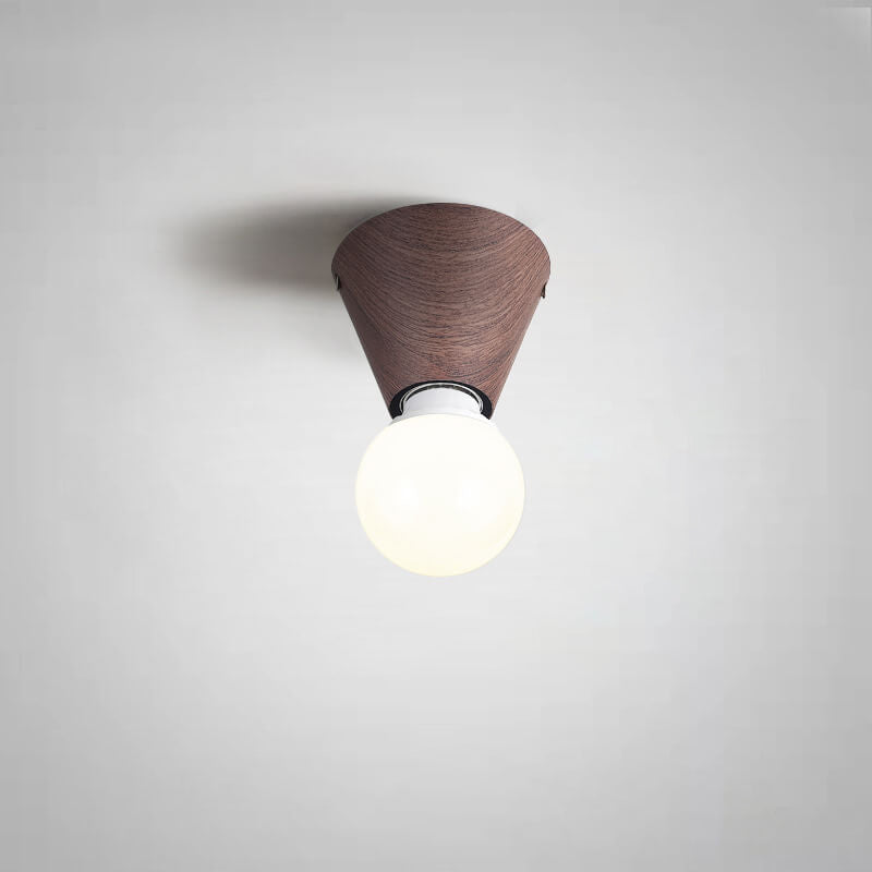 Floroux ZenGlow Minimalisme Japonais LED Luminaire de Plafond | Aspect Bois | Design en Verre | Forme Ronde | Montage Encastré | Éclairage Stylé
