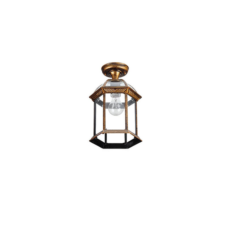 Floroux Outdoor Ceiling Light | Waterproof | Hexagonal Design | Semi-Recessed Mounting