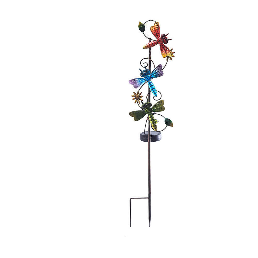 Floroux Solar Garden Lamp | Metal Design | Butterfly, Dragonfly, Hummingbird | Landscape Lighting