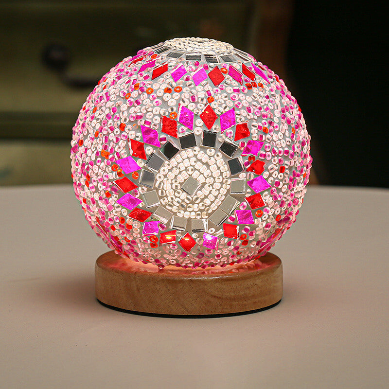 LumineuseBohème – Lampe de Table LED USB au Design en Verre Orbital – Éclairage Chaleureux