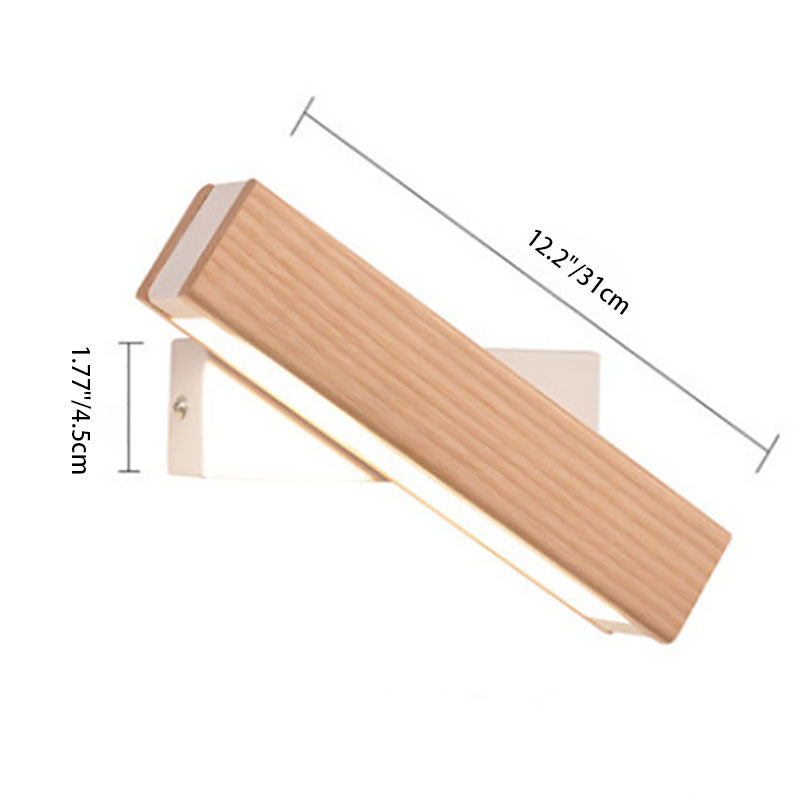 Floroux Applique LED | Design en bois et fer rectangulaire | Moderne et scandinave | Pour chambres à coucher et espaces de vie