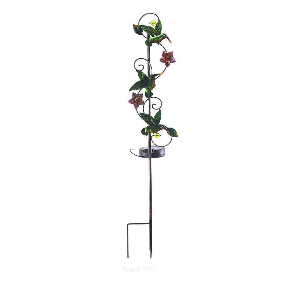 Floroux Solar Garden Lamp | Metal Design | Butterfly, Dragonfly, Hummingbird | Landscape Lighting