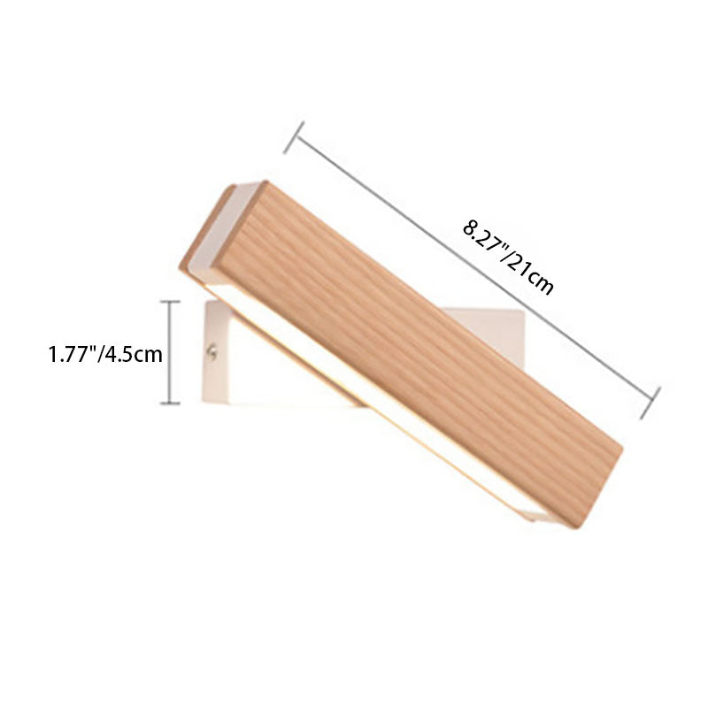 Floroux Applique LED | Design en bois et fer rectangulaire | Moderne et scandinave | Pour chambres à coucher et espaces de vie