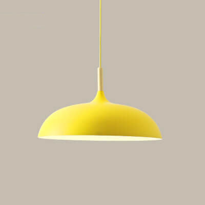 Floroux Modern Pendant Light | Wood-Metal Design | LED Lamp | Dome Style | Various Sizes and Colors