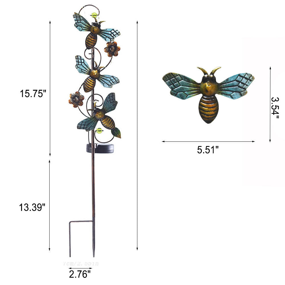 Floroux Solar Garden Lamp | Metal Design | Butterfly, Dragonfly, Hummingbird | Landscape Lighting