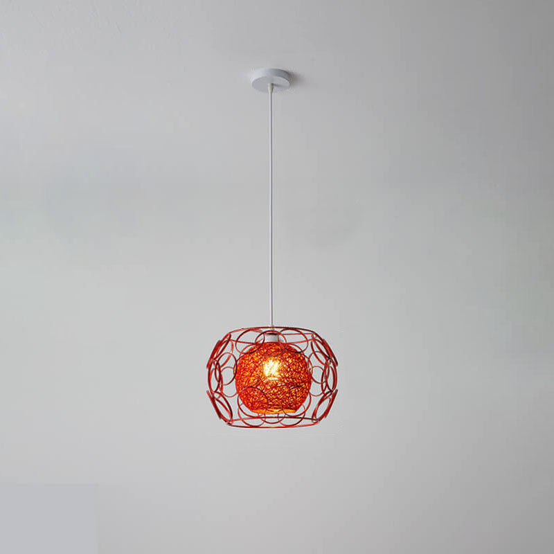 Floroux Creative Pendant Light in Hemp Weaving | Modern Design | Unique Bright Accent | Suspension for Home