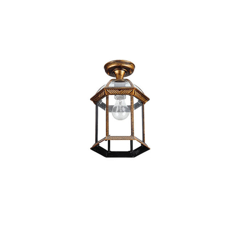 Floroux Outdoor Ceiling Light | Waterproof | Hexagonal Design | Semi-Recessed Mounting