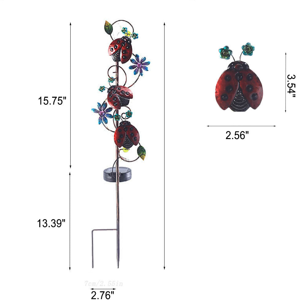 Floroux Solar Garden Lamp | Metal Design | Butterfly, Dragonfly, Hummingbird | Landscape Lighting