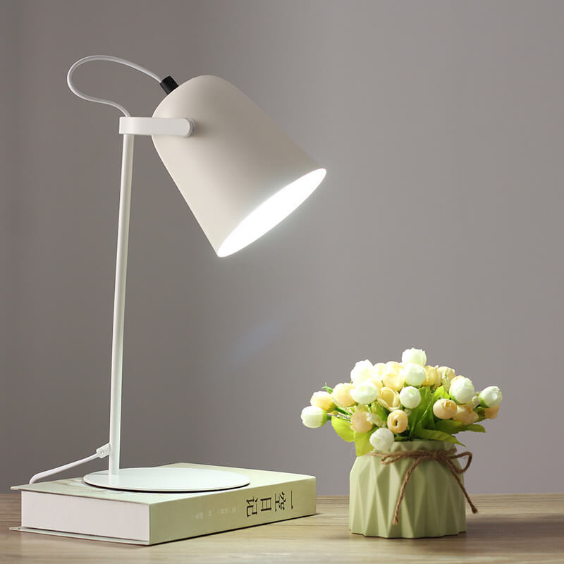 Floroux Nordic Table Lamp in Creative Bucket Design | 1-bulb | Selection of Colored Macarons