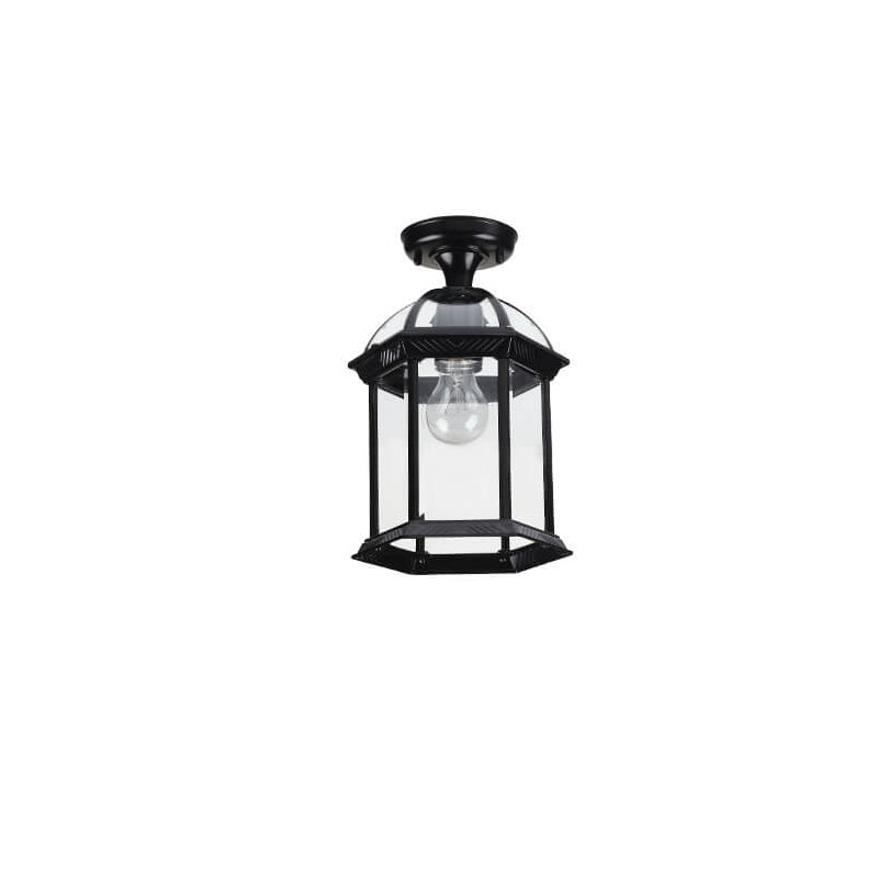 Floroux Outdoor Ceiling Light | Waterproof | Hexagonal Design | Semi-Recessed Mounting