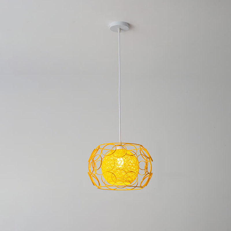Floroux Creative Pendant Light in Hemp Weaving | Modern Design | Unique Bright Accent | Suspension for Home