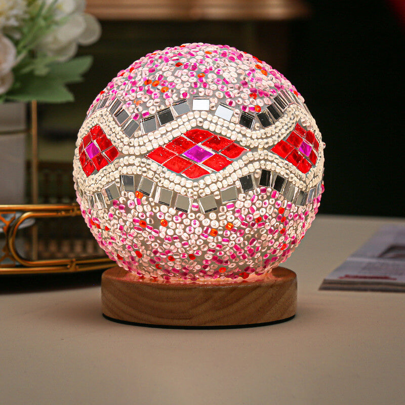 LumineuseBohème – Lampe de Table LED USB au Design en Verre Orbital – Éclairage Chaleureux