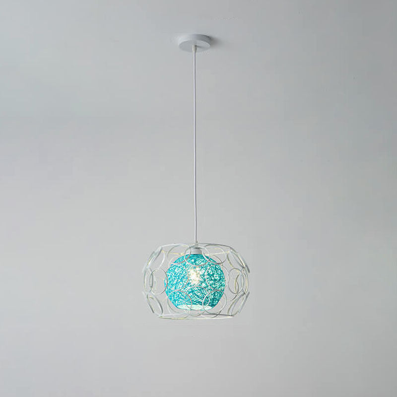Floroux Creative Pendant Light in Hemp Weaving | Modern Design | Unique Bright Accent | Suspension for Home