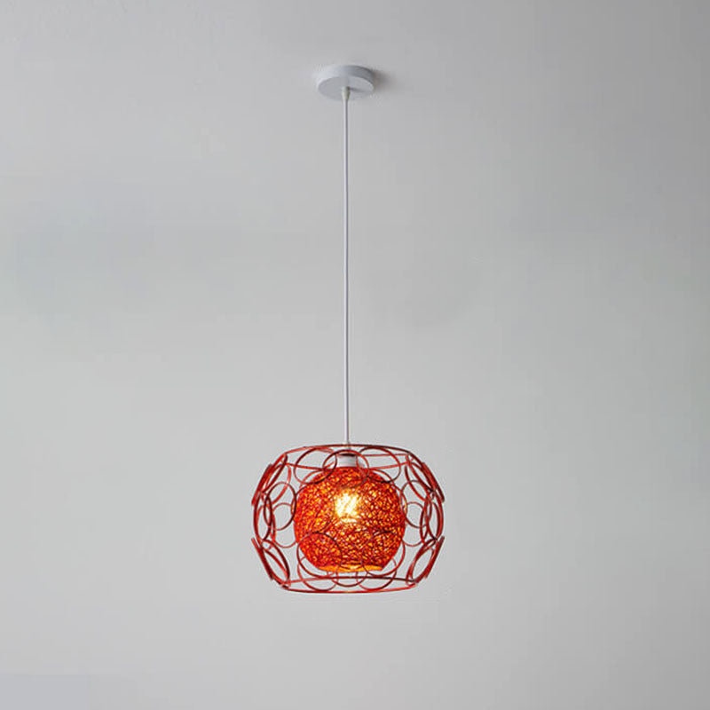 Floroux Creative Pendant Light in Hemp Weaving | Modern Design | Unique Bright Accent | Suspension for Home