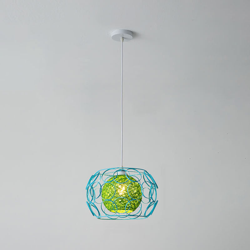 Floroux Creative Pendant Light in Hemp Weaving | Modern Design | Unique Bright Accent | Suspension for Home