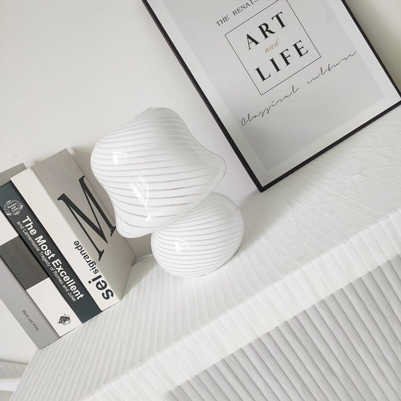 Floroux Lampe de Table en Verre | Design Français | Fait Main | Forme de Champignon | Décoration & Éclairage