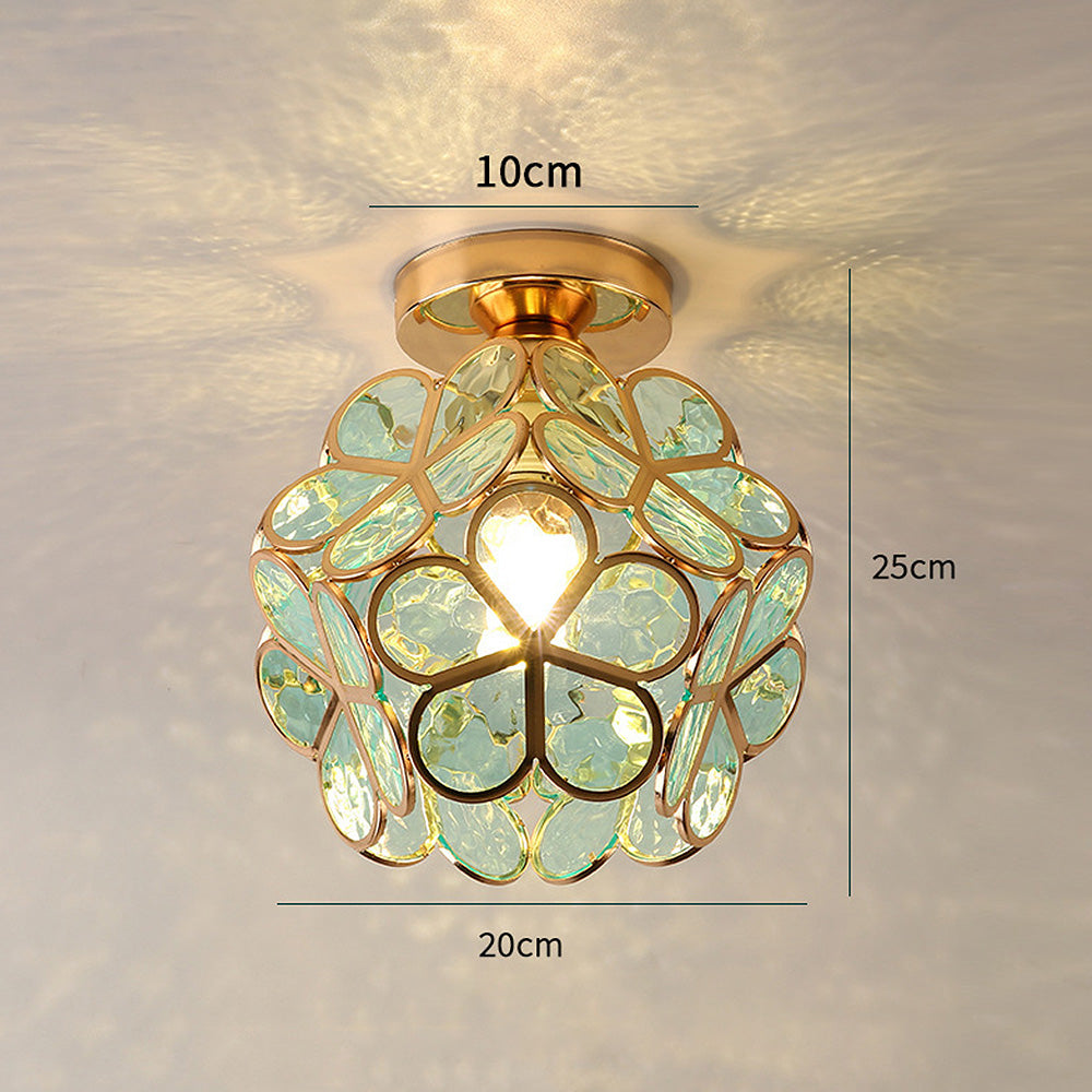 Floroux Floral Style Ceiling Light | Glass Hall Lighting | Elegant Design
