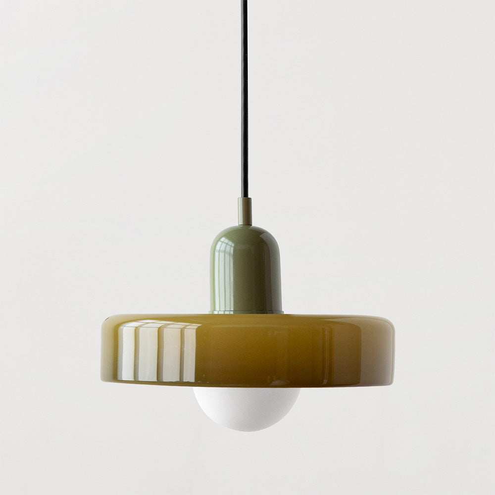 Suspension Floroux in colored glass | Elegant hanging lamp in Bauhaus style | Designer lamp for the living room and dining room