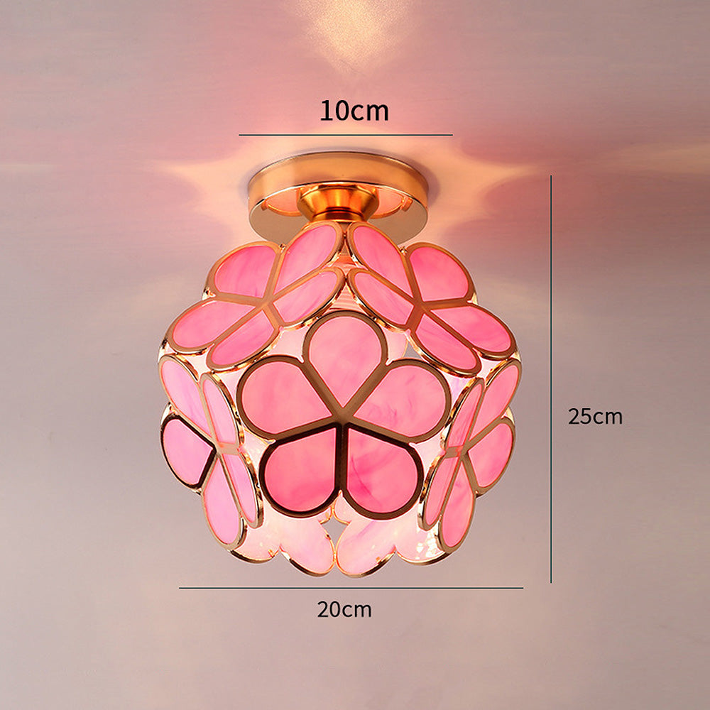 Floroux Floral Style Ceiling Light | Glass Hall Lighting | Elegant Design