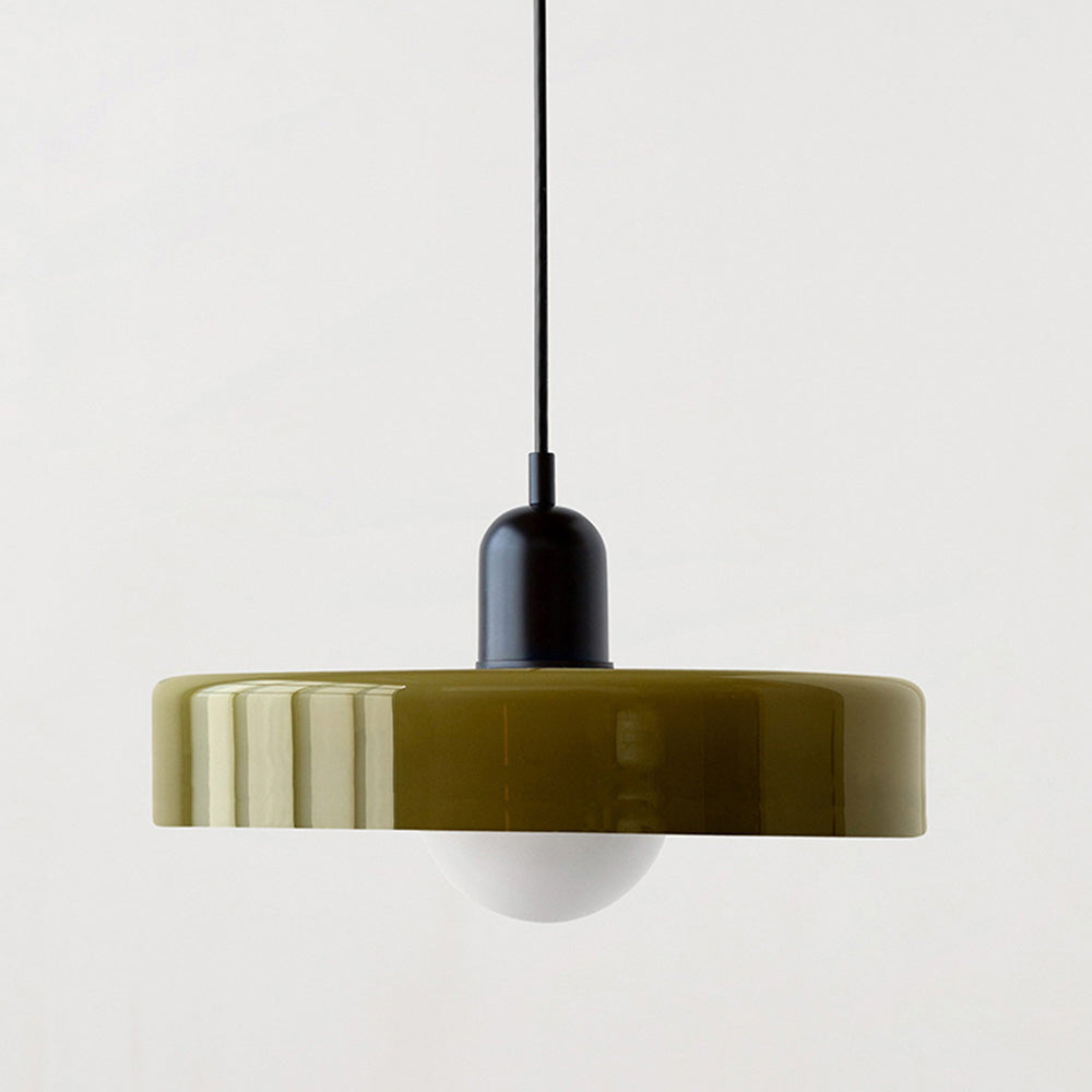 Suspension Floroux in colored glass | Elegant hanging lamp in Bauhaus style | Designer lamp for the living room and dining room