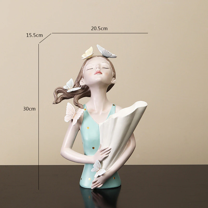 Vase Figurine Fille de la Forêt Floroux