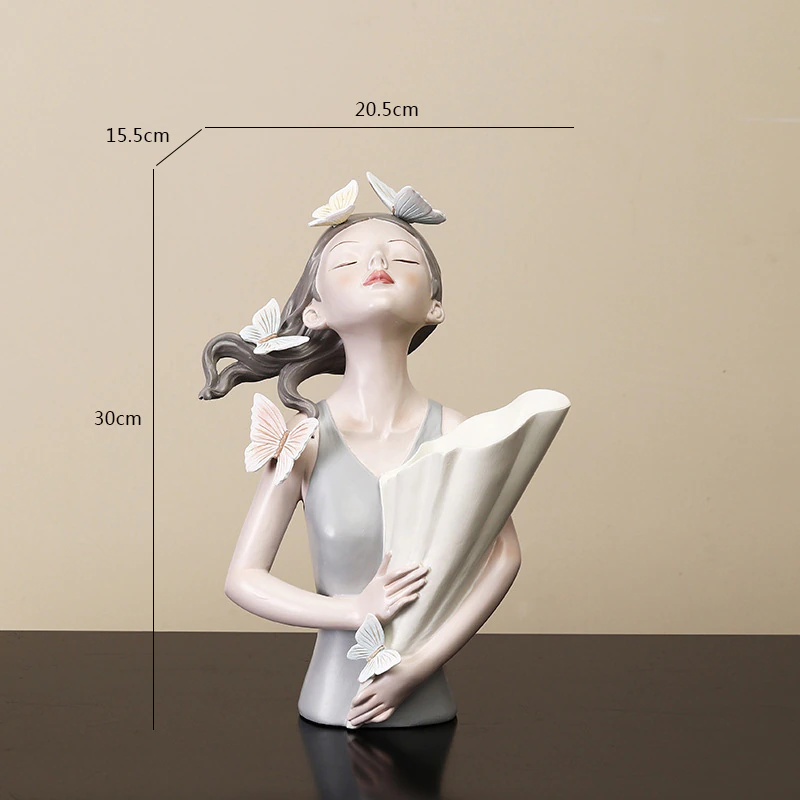 Figurine de Fille de la Forêt Floroux Vase