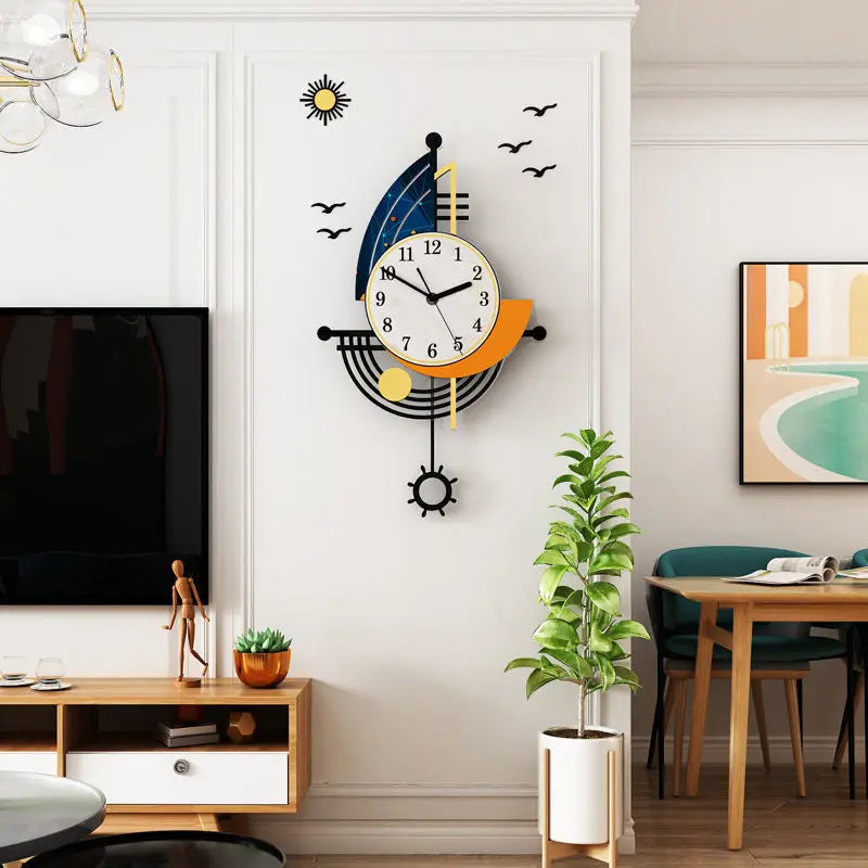 NauticTime Horloge - Élégante Horloge Murale Voilier