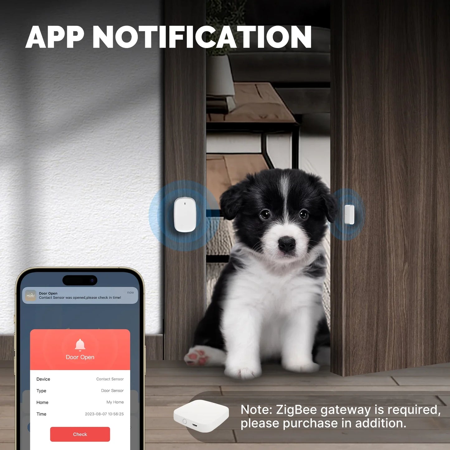 Tuya ZigBee Capteur Intelligent de Fenêtre Porte Barrière - Surveillance de Sécurité WiFi via les Applications SmartLife Google Alexa
