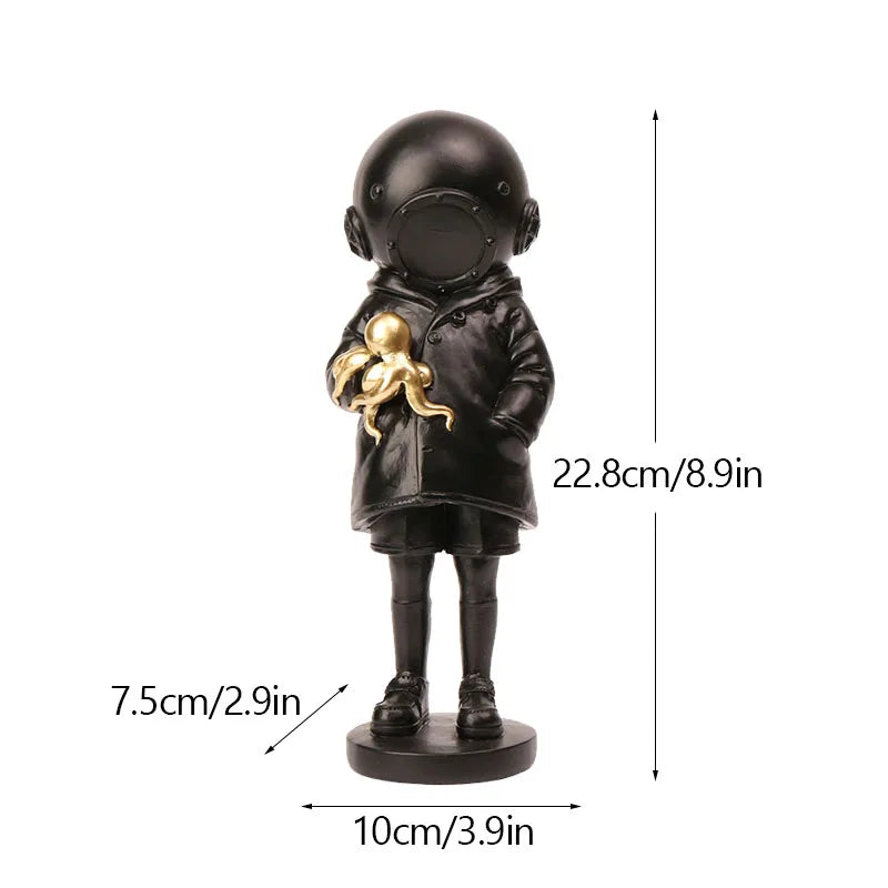 Floroux Banksy Sculpture Collection | Flower Thrower & Balloon Girl | Pop Art Figures | Modern Décor for Office and Home