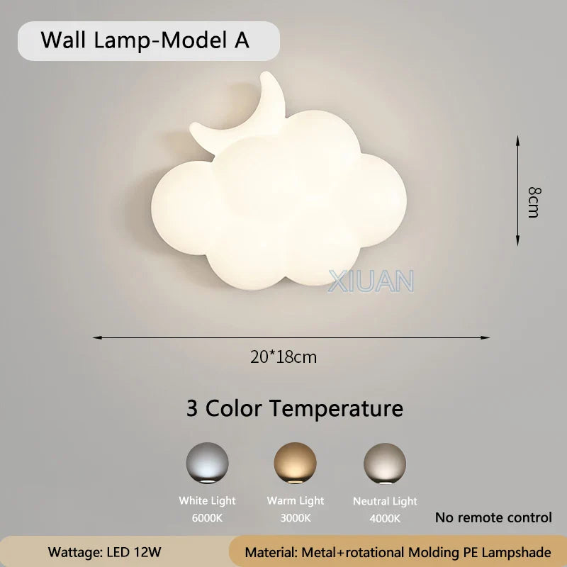 WhiteCloud Lampe – Éclairage mural LED élégant pour enfants