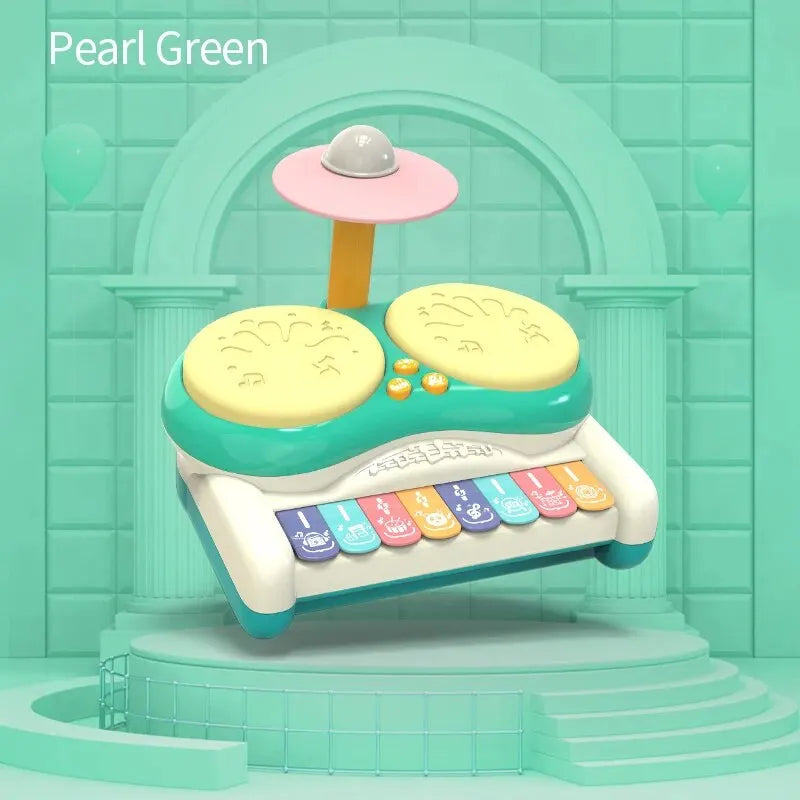 Clavier musical électronique pour enfants & ensemble de batterie - jeu éducatif pour garçons et filles de 3 ans et plus, jouets d'instruments de musique en plastique durable