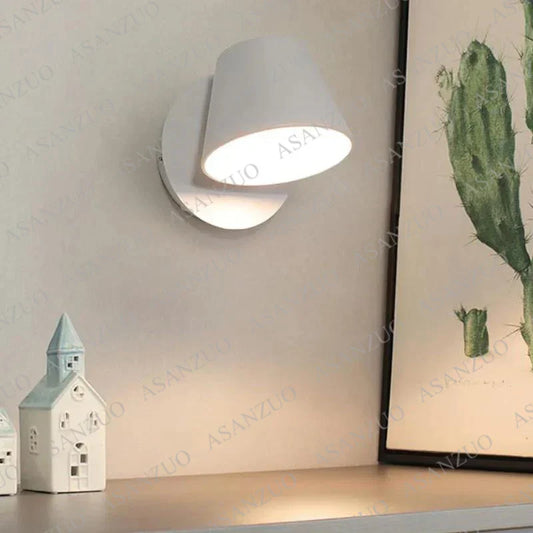 Applique murale Bedhead avec interrupteur à bascule Noir Blanc Appliques LED modernes Salon Couloir Chevet applique de lecture décorative