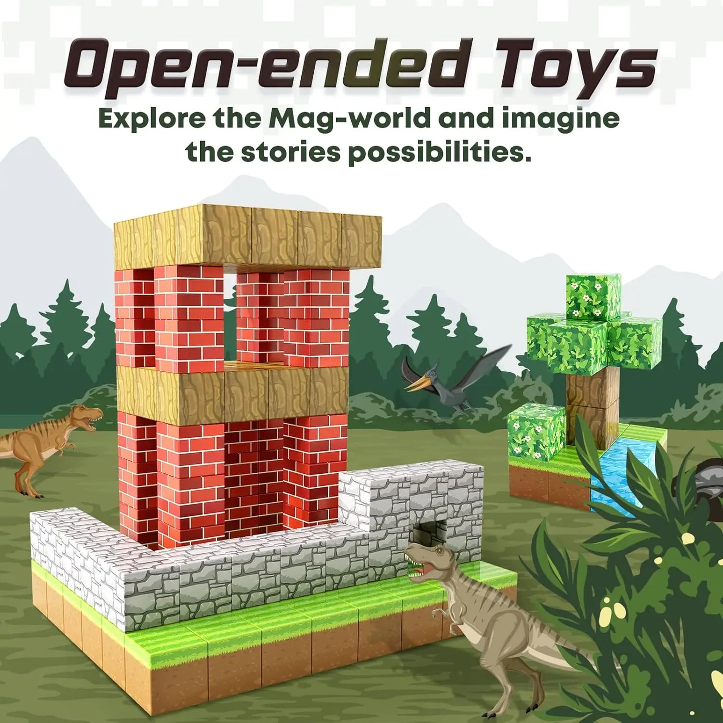 Ensemble de blocs de construction magnétiques pour enfants - Cubes sensoriels STEM Montessori pour tout-petits, cadeau éducatif pour garçons et filles