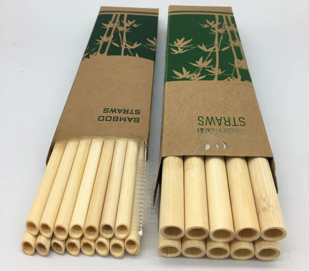 Floroux | Set de pailles en bambou naturel avec brosse de nettoyage éco