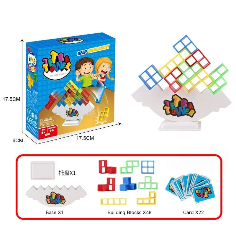 Jeu d'empilement Colorful Balance - Puzzle Tetra Tower amusant pour enfants et adultes, parfait pour une soirée jeux en famille et des cadeaux