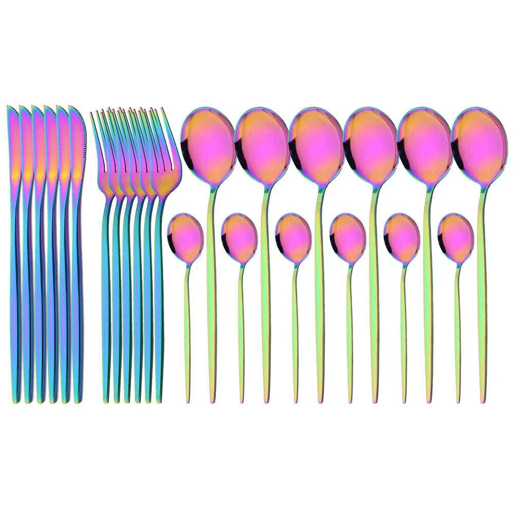 Floroux | Set de vaisselle en acier inoxydable