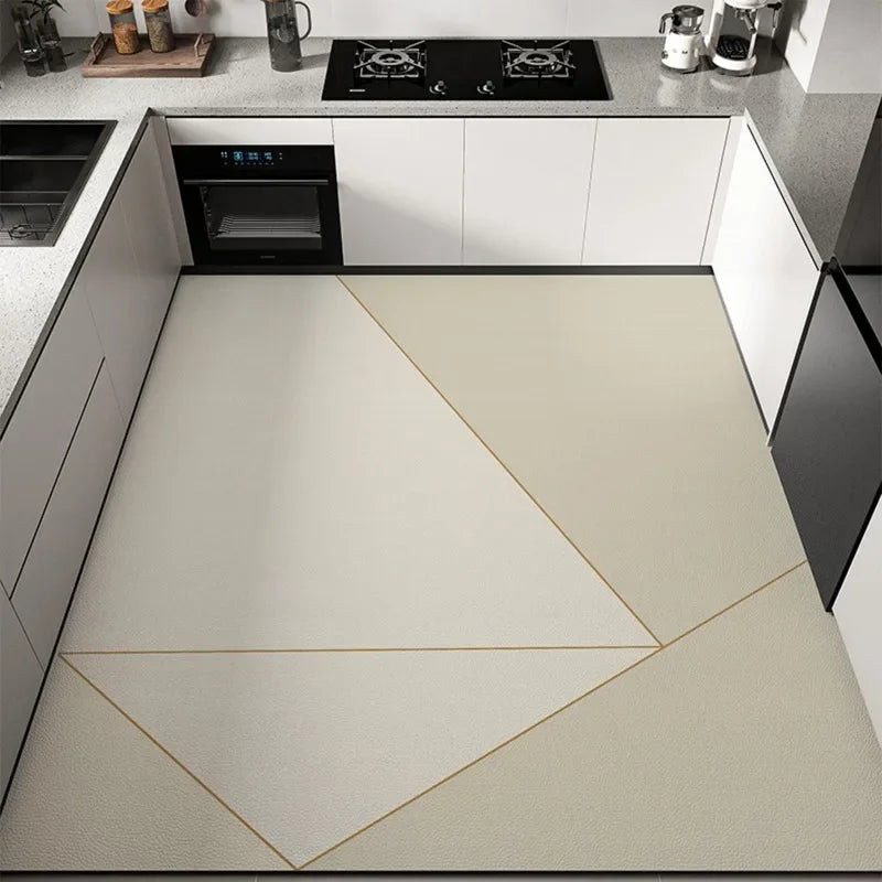 Tapis de cuisine moderne en PVC – Tapis de sol imperméable et résistant à l'huile pour une décoration intérieure élégante