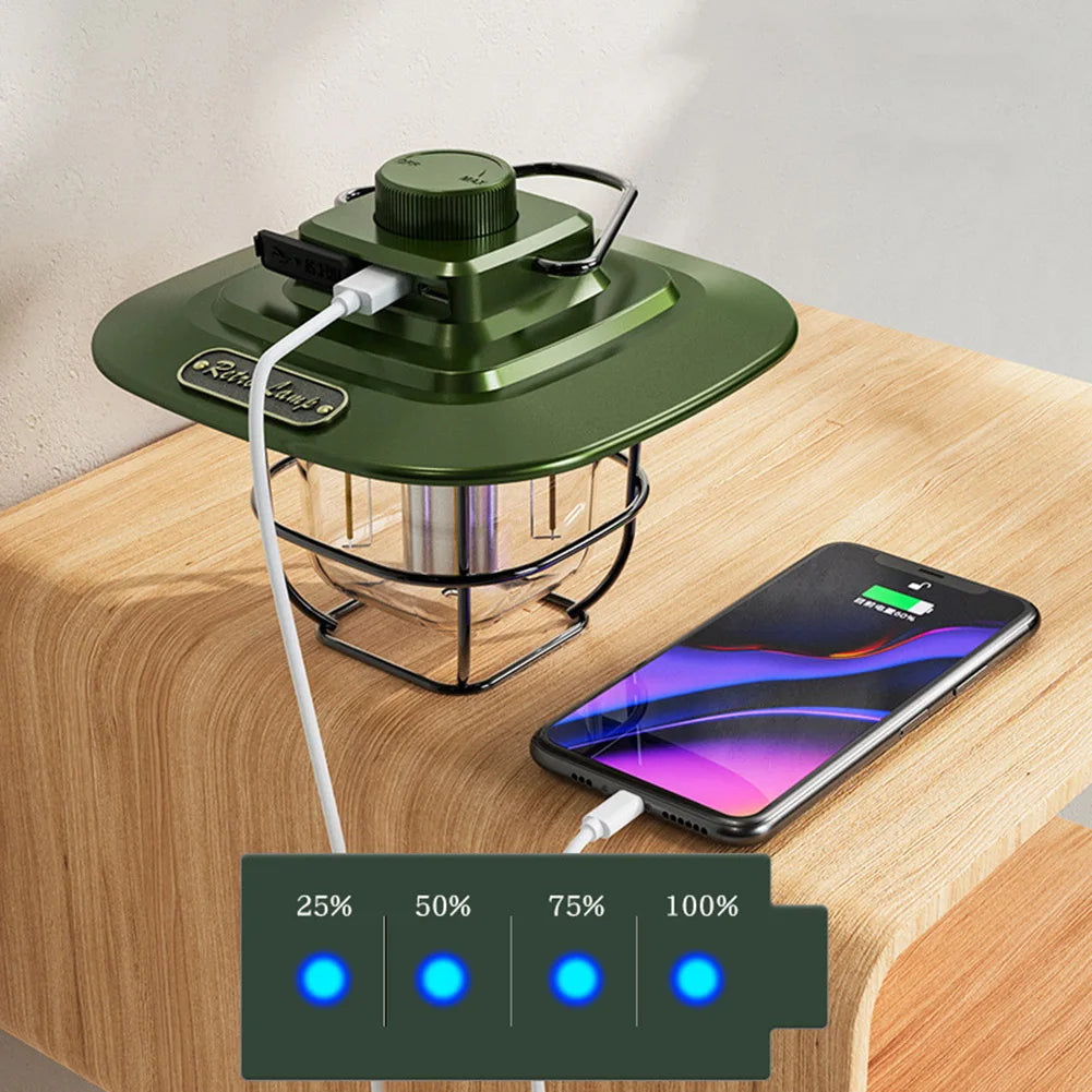 LumiCamp – Lampe LED Rechargeable Vintage pour Camping