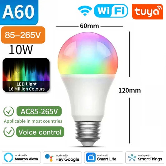 Ampoules LED intelligentes Tuya Zigbee E27 - Lumières WiFi contrôlées via les applications SmartLife Google Alexa