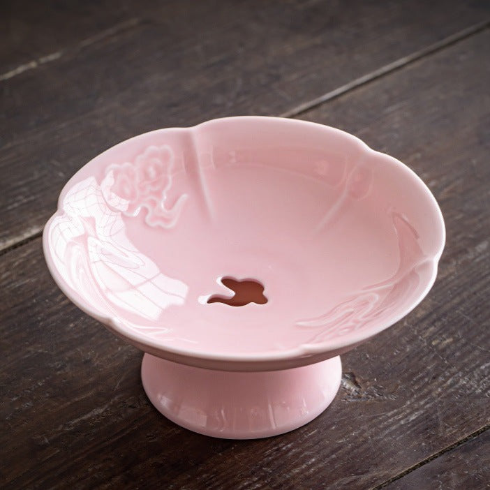 Assiette de fruits en céramique élégante avec motif en relief Li Ziqi